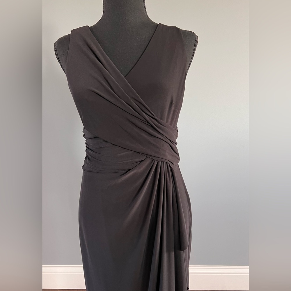New CHAPS Black Sz 4 Maxi Gown Evening Dress